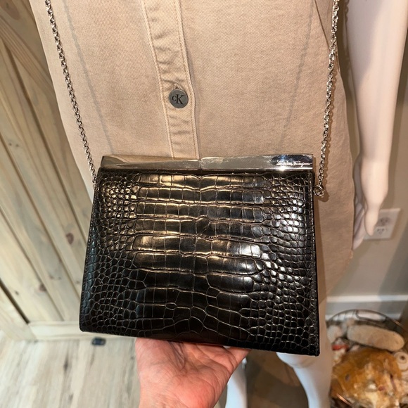 Salvatore Ferragamo two way clutch genuine crocodile skin - Picture 8 of 9